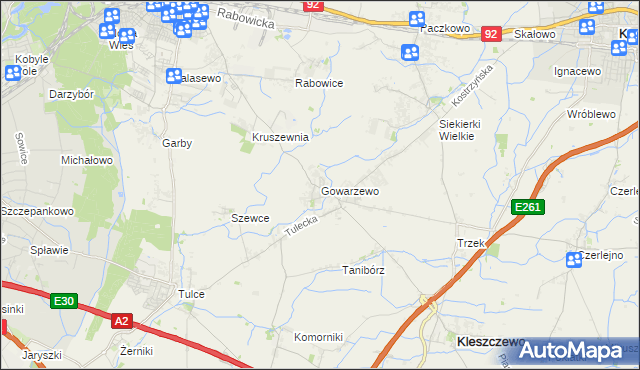 mapa Gowarzewo, Gowarzewo na mapie Targeo