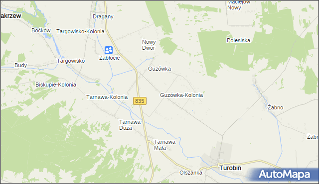 mapa Guzówka-Kolonia, Guzówka-Kolonia na mapie Targeo