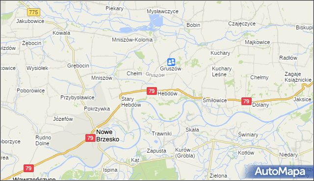 mapa Hebdów, Hebdów na mapie Targeo