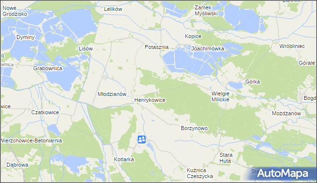 mapa Henrykowice Gajówka, Henrykowice Gajówka na mapie Targeo