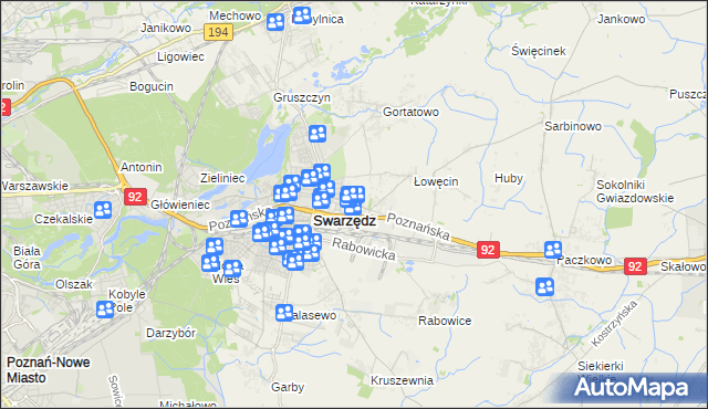 mapa Jasin gmina Swarzędz, Jasin gmina Swarzędz na mapie Targeo