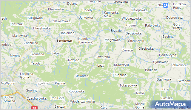 mapa Jaworzna, Jaworzna na mapie Targeo