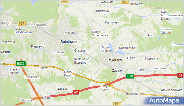 mapa Józefin gmina Halinów, Józefin gmina Halinów na mapie Targeo