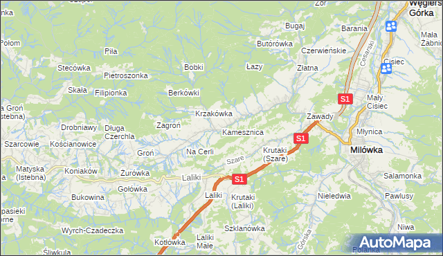 mapa Kamesznica, Kamesznica na mapie Targeo