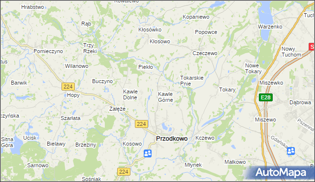 mapa Kawle Górne, Kawle Górne na mapie Targeo
