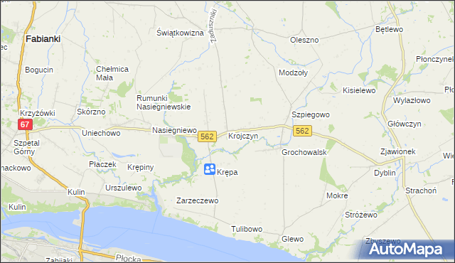 mapa Krojczyn, Krojczyn na mapie Targeo
