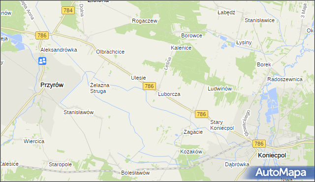 mapa Luborcza, Luborcza na mapie Targeo