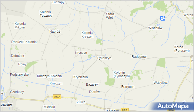 mapa Łykoszyn, Łykoszyn na mapie Targeo
