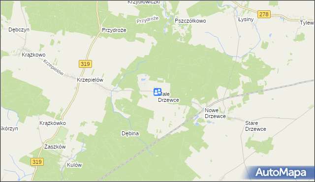 mapa Małe Drzewce, Małe Drzewce na mapie Targeo