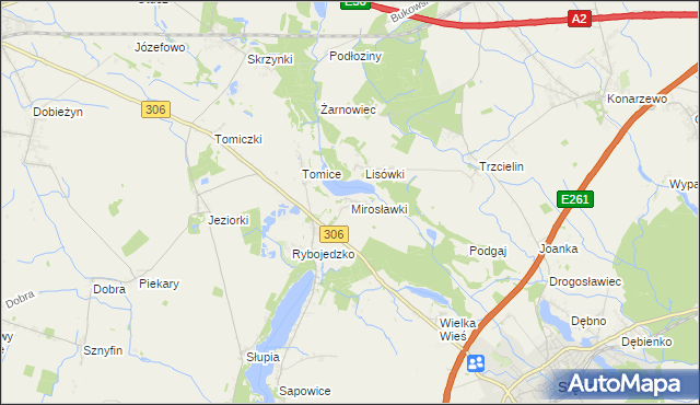 mapa Mirosławki, Mirosławki na mapie Targeo