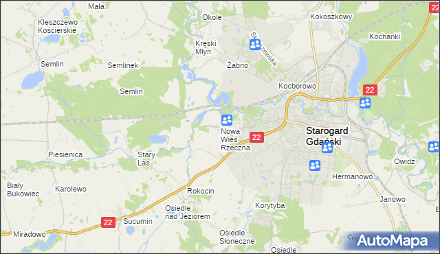 mapa Nowa Wieś Rzeczna, Nowa Wieś Rzeczna na mapie Targeo