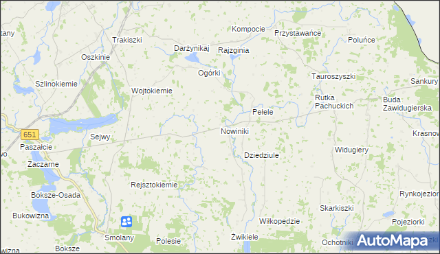 mapa Nowiniki, Nowiniki na mapie Targeo