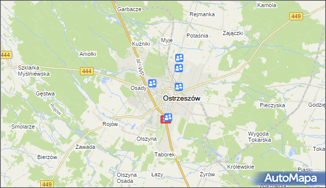 mapa Ostrzeszów, Ostrzeszów na mapie Targeo