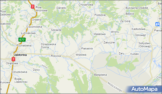 mapa Piekielnik, Piekielnik na mapie Targeo