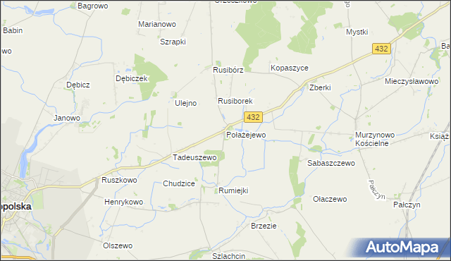 mapa Połażejewo, Połażejewo na mapie Targeo