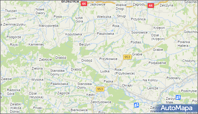 mapa Przytkowice, Przytkowice na mapie Targeo