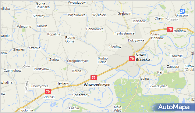 mapa Rudno Dolne, Rudno Dolne na mapie Targeo
