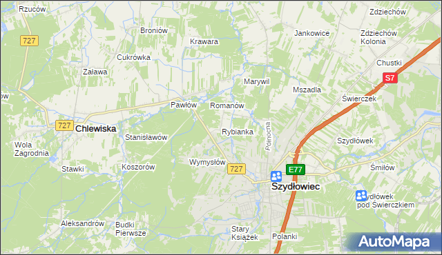 mapa Rybianka, Rybianka na mapie Targeo