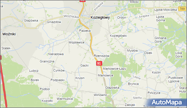 mapa Rzeniszów, Rzeniszów na mapie Targeo