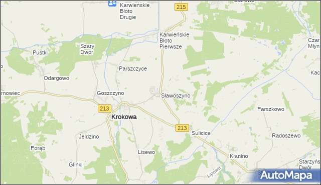 mapa Sławoszyno, Sławoszyno na mapie Targeo