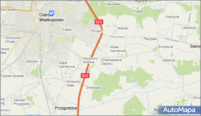 mapa Smardowskie Olendry, Smardowskie Olendry na mapie Targeo