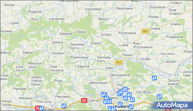 mapa Stanisław Dolny, Stanisław Dolny na mapie Targeo