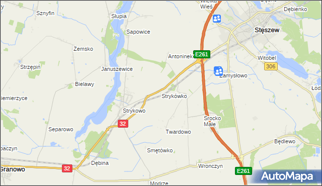 mapa Strykówko, Strykówko na mapie Targeo