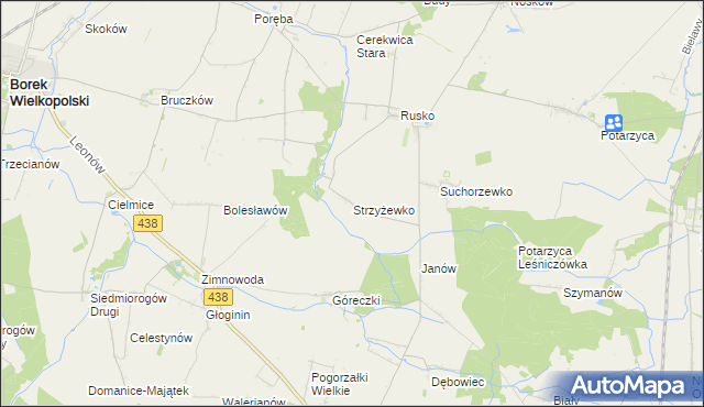 mapa Strzyżewko, Strzyżewko na mapie Targeo