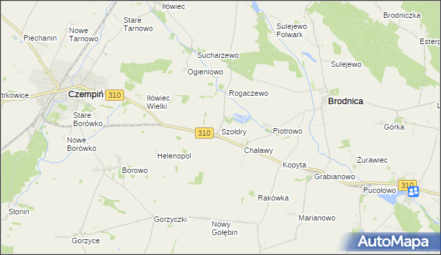 mapa Szołdry, Szołdry na mapie Targeo