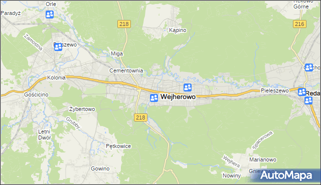 mapa Wejherowo, Wejherowo na mapie Targeo