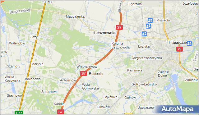 mapa Wilcza Góra gmina Lesznowola, Wilcza Góra gmina Lesznowola na mapie Targeo