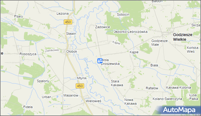 mapa Wola Droszewska, Wola Droszewska na mapie Targeo