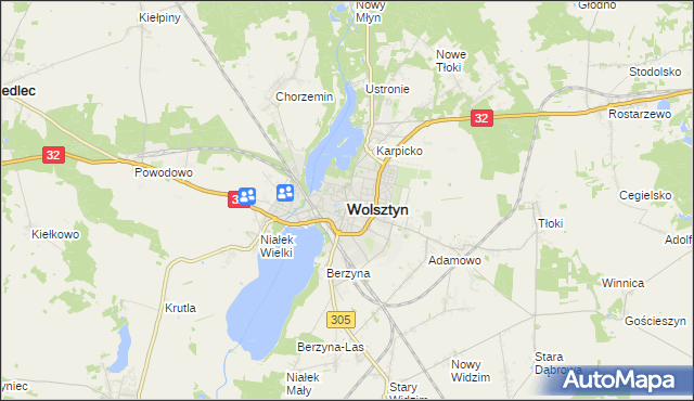 mapa Wolsztyn, Wolsztyn na mapie Targeo