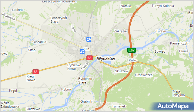 mapa Wyszków, Wyszków na mapie Targeo