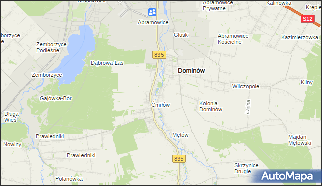 mapa Żabia Wola gmina Głusk, Żabia Wola gmina Głusk na mapie Targeo
