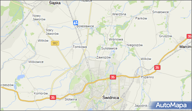 mapa Zawiszów, Zawiszów na mapie Targeo