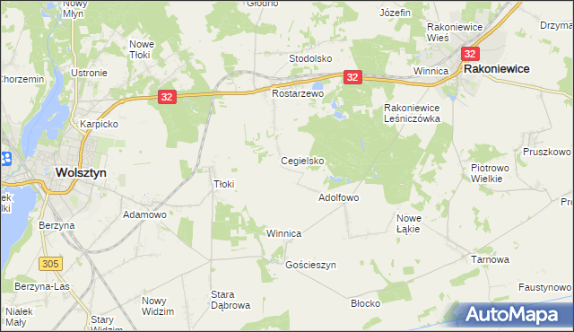 mapa Zdrogowo gmina Wolsztyn, Zdrogowo gmina Wolsztyn na mapie Targeo
