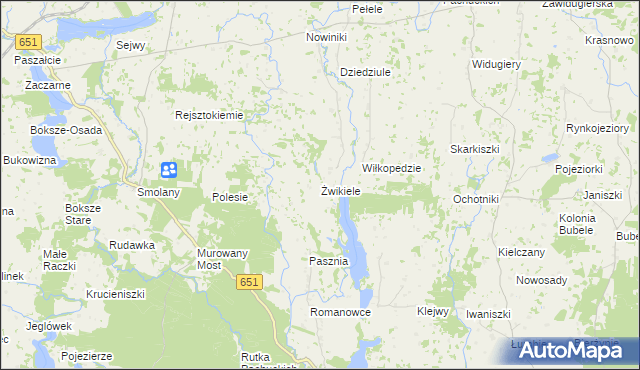mapa Żwikiele, Żwikiele na mapie Targeo
