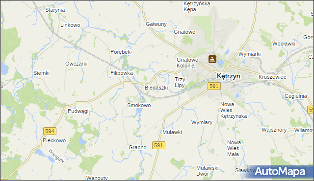 mapa Biedaszki Małe, Biedaszki Małe na mapie Targeo