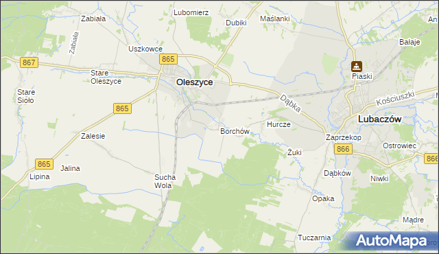 mapa Borchów, Borchów na mapie Targeo