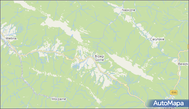 mapa Brzegi Górne, Brzegi Górne na mapie Targeo