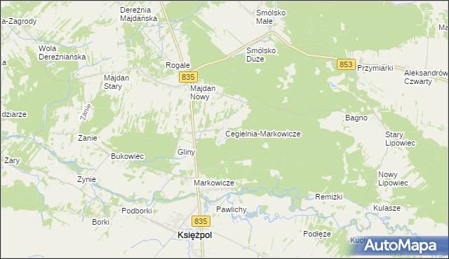 mapa Cegielnia-Markowicze, Cegielnia-Markowicze na mapie Targeo