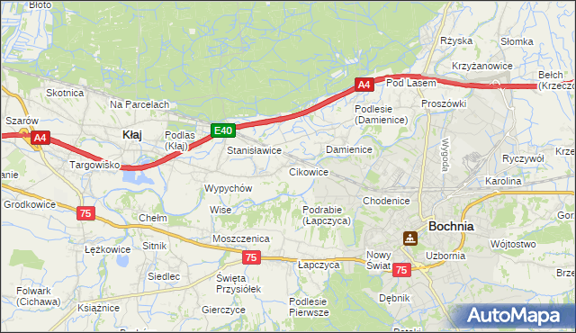 mapa Cikowice, Cikowice na mapie Targeo