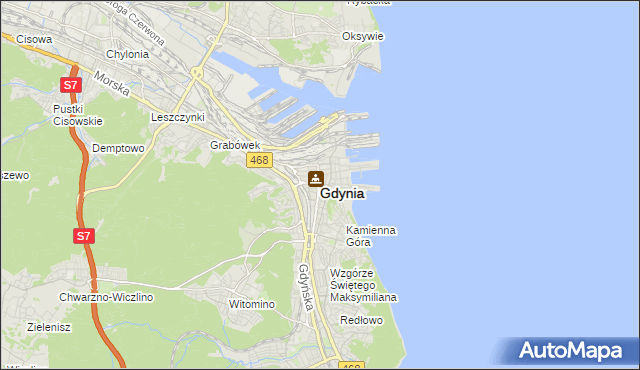 mapa Gdyni, Gdynia na mapie Targeo