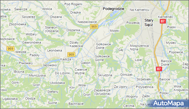 mapa Gołkowice Górne, Gołkowice Górne na mapie Targeo