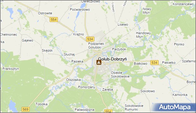 mapa Golub-Dobrzyń, Golub-Dobrzyń na mapie Targeo
