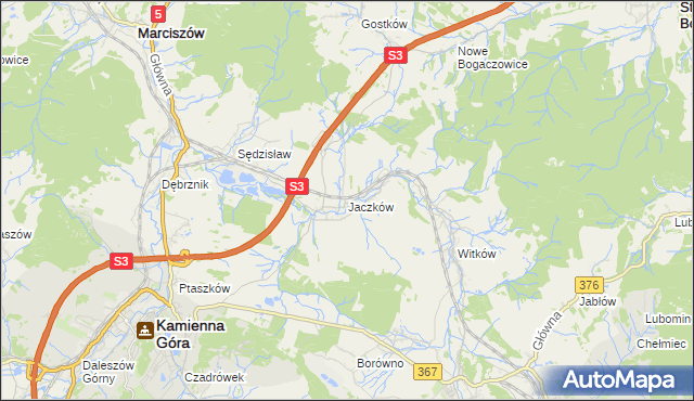 mapa Jaczków, Jaczków na mapie Targeo