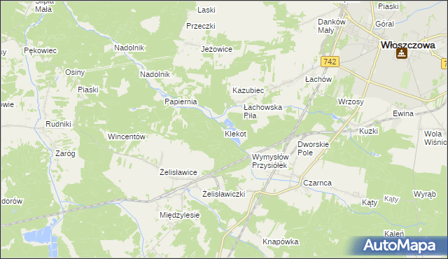 mapa Klekot, Klekot na mapie Targeo