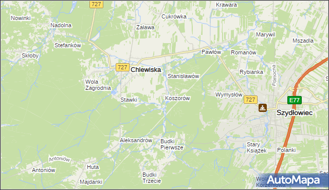 mapa Koszorów, Koszorów na mapie Targeo