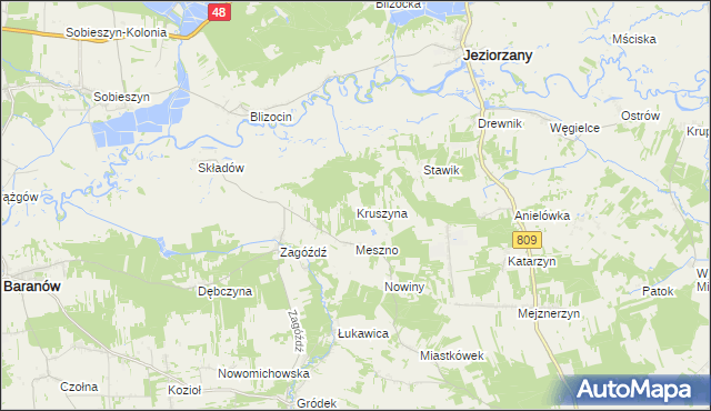 mapa Kruszyna gmina Michów, Kruszyna gmina Michów na mapie Targeo